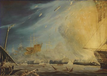 Robert Dodd circle La bataille du Nil 1er août 1798 Batailles navales Peinture à l'huile